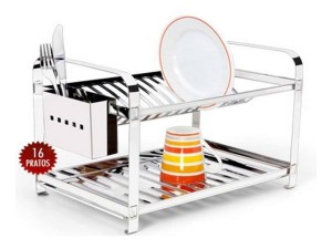 ESCORREDOR DE PRATO INOX 16 LUGARES