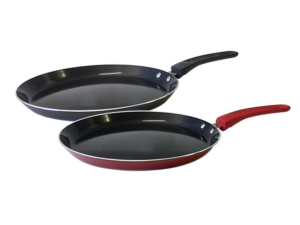 PANQUEQUEIRA REVESTIMENTO CERAMICO 28CM PRETA/VERMELHA