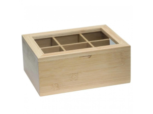 CAIXA P/CHA BAMBU 16X21X09CM 6-DIVISOES