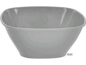 TIGELA MELAMINA QUADRADA 15CM CINZA