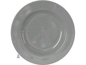 PRATO CINZA DE MELAMINA RASO 25CM