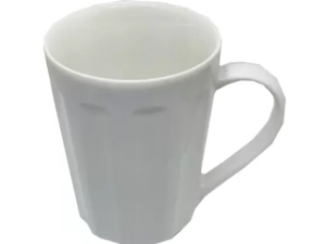 CANECA CANELADA CERAMICA 250ML BRANCA