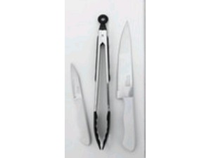 KIT 3 P/CHURRASCO INOX/INOX (FACA+GARFO+PEGADOR)