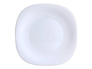 PRATO VIDRO 22CM QUADRADO BRANCO BLISS
