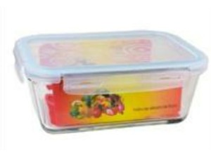 POTE VIDRO TAMPA HERMETICA RETANGULAR  800ML