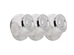 JOGO 03 MINI BALEIRO TAMPA CROMADA