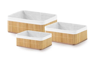 JOGO 3 CESTA BAMBU CLARO 25/29/33CM