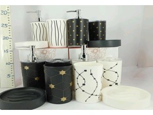 KIT 03 BANHEIRO PLASTICO BRANCO/PRETO 04 MODELOS