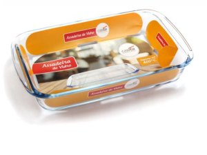 ASSADEIRA VIDRO BOROSILICATO RETANGULAR 2,2L - 34,6*20,3*5,2cm