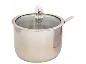 AÇUCAREIRO INOX TAMPA VIDRO C/COLHER