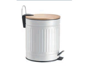 LIXEIRA PEDAL 3,0L BRANCA REDONDA 24X17CM