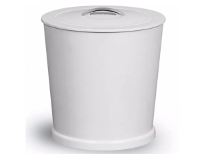 LIXEIRA PLASTICA 6L BRANCA C/PEGADOR CROMADO