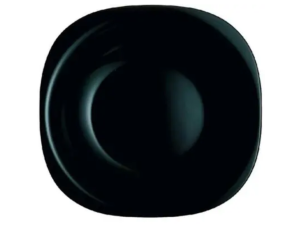 PRATO VIDRO PRETO QUADRADO 22CM OASIS