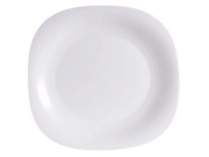 PRATO VIDRO 20CM SQUARE BRANCO SOBREMESA