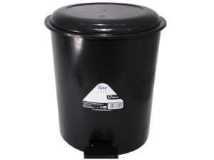 LIXEIRA PEDAL PLASTICA 12L PRETA REDONDA