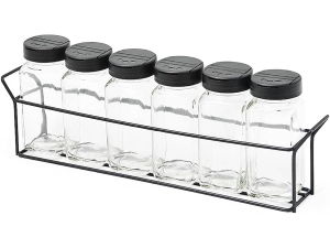 PORTA TEMPERO VIDRO C/6 TAMPA-PRETA + SUPORTE