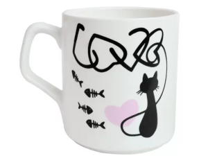 CANECA PORCELANA 220ML GATOS