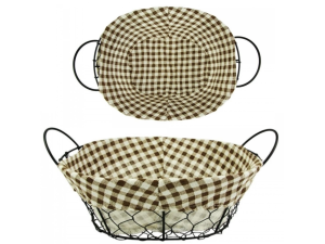 CESTA P/PAO METAL C/PANO OVAL 30X22X9,5CM