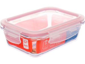 POTE VIDRO HERMETICO RETANGULAR  620ML