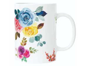 CANECA PORCELANA 280ML FLORAL