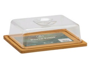 PORTA FRIOS BAMBU TAMPA-ACRIL 24X18X08CM