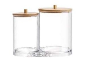 ORGANIZADOR ACRILICO DUPLO 15X12CM TAMPA-BAMBU