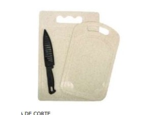 JOGO 2 TABUA PLASTICA + FACA COZINHA