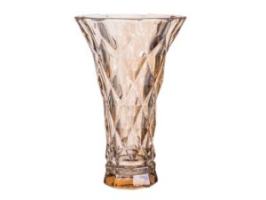 VASO VIDRO 25CM AMBAR DIAMOND