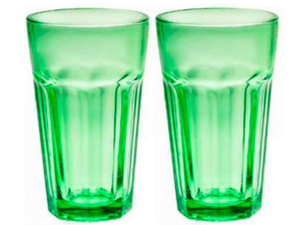 JOGO 2 COPO VIDRO 430ML VERDE BOSTON