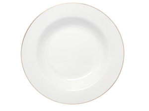 PRATO PORCELANA 22CM FUNDO BORDA-OURO