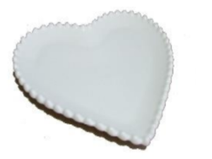 PRATO CERAMICA 19CM CORACAO PEARL BRANCO