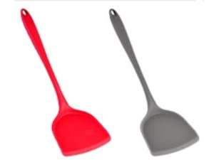 ESPATULA SILICONE 32CM RETA VERMELHA/CINZA