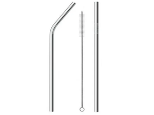 KIT 2 CANUDO INOX + LIMPADOR