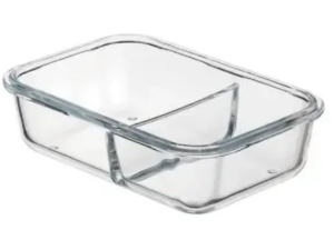 POTE VIDRO HERMETICA 1040ML C/DIVISAO VERMELHO