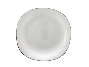 PRATO VIDRO DAMA 21,5CM BORDA PRETA