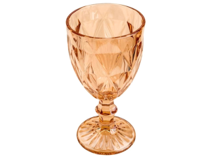 JOGO 6 TACA VIDRO 330ML AMBAR DIAMOND
