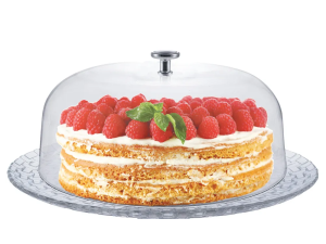 BOLEIRA VIDRO 30CM S/PÉ + CUPULA VIDRO