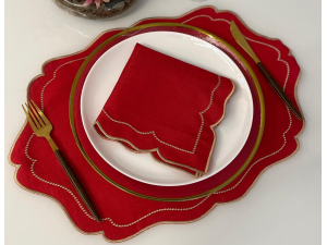 KIT 12pc 6- AMERIC + 6-GUARD 38CM BORDADO OVAL