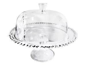 PORTA BOLO ACRILICO 32CM C/PÉ+TAMPA