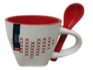 CANECA CER 80ML C/COLHER BRANCA