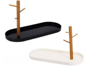 SUPORTE P/XICARA C/BANDEJA 30X12CM P/B