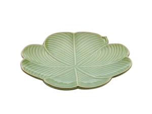 PRATO CERAMICA 20CM LEAF VERDE