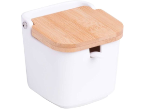 SALEIRO CERAMICA 09 X 9,5CM BRANCO TP-BAMBU