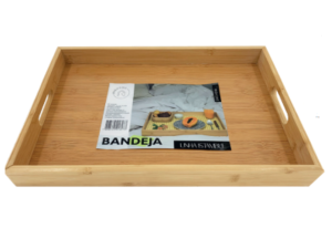 BANDEJA BAMBU 40X28CM C/PEGADOR