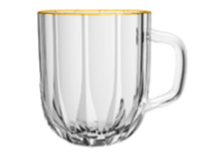 JOGO 6 CANECA VIDRO 280ML REFINATTO BD-OURO