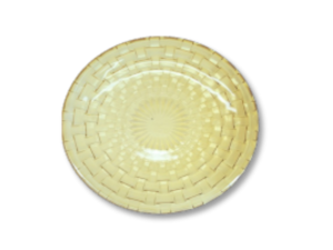 PRATO VIDRO 15CM AMBAR DOURADA
