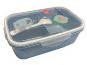 MARMITA PLASTICA C/DIVISAO+TALHER 22X13CM