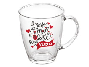 CANECA VIDRO 380ML ESTAMPAS 