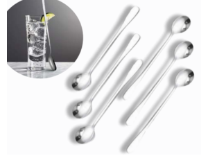 KIT 6 COLHER SUCO INOX 21CM