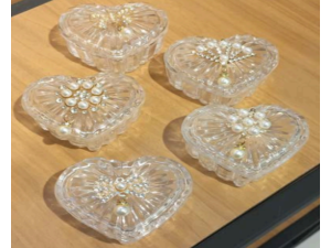 PORTA JOIAS VIDRO CORACAO 09CM